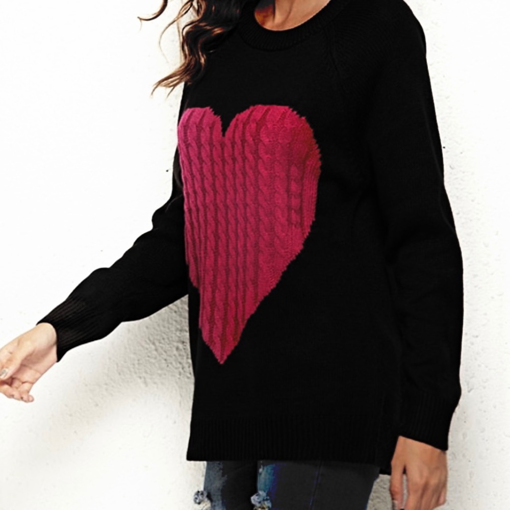 Valentine Day Heart Knit Sweater - Picture 4 of 6